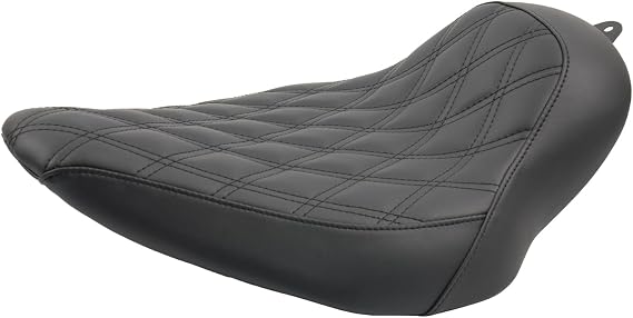 Motorcycle Solo Seat Compatible with '18-later Street Bob Fatbob Low Rider with Short Rear Fender 180/200mm Tire Low-Profile Leather Driver Cushion(Solo Seat)