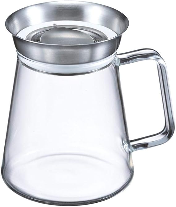 HARIO TS-45-HSV Tea Server, Simply 360 Degree Spout, 15.2 fl oz 450 ml, Clear Teapot