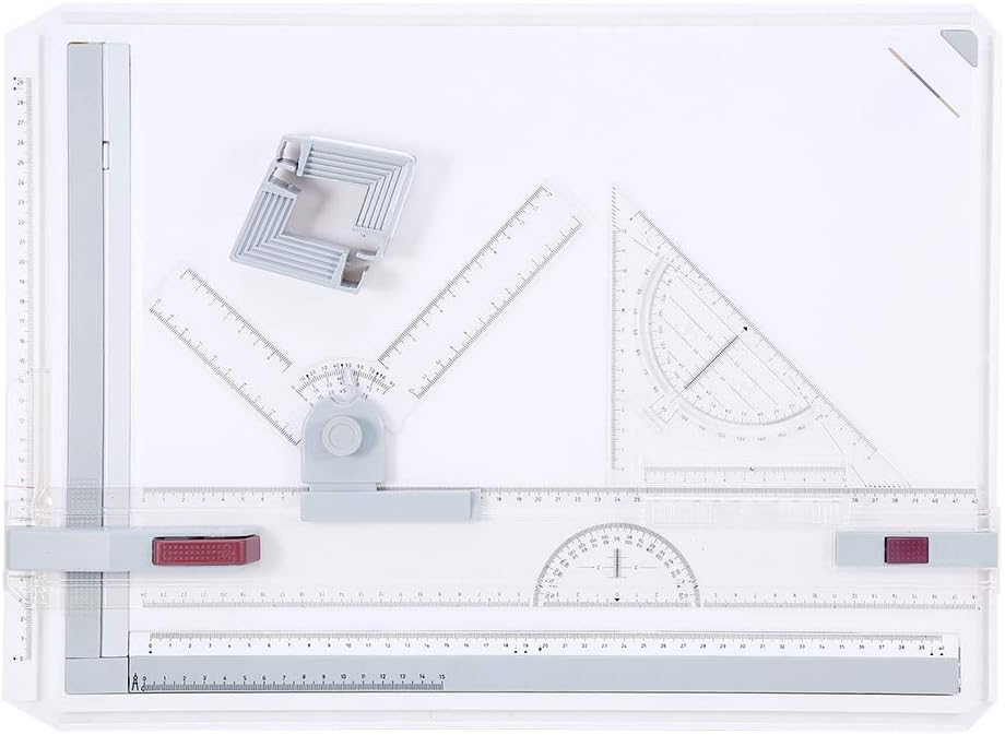 Cocoarm A3 Drawing Board Set Drafting Table Metric System Multi Function Clamping Bar Square Architectural Adjustable Parallel Motion Accessories