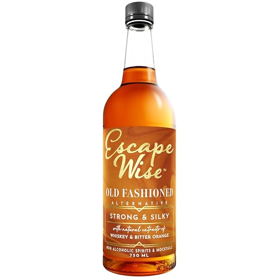 ESCAPE WISE Old Fashioned Alternative | Non-Alcoholic Cocktail | The Worlds Leading Developer of Non-Alcoholic Spirits, Liqueurs & Mocktails | 25.4 FL OZ (750 ML)