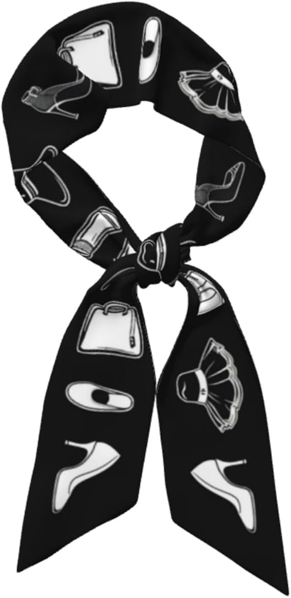 Head Scarf Hair Neck Scarves for Women Fashion Purse Bag Scarfs Handbags Silky Satin Headscarf Charms