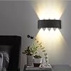 Kapri 15W Dekoratif Çift Yönlü LED Duvar Apliği - 8 LED'li Modern Tasarım, Cata Dış ve İç Mekan Aydınlatma Lambası, Siyah Kasa, Gün Işığı [Enerji Sınıfı F]