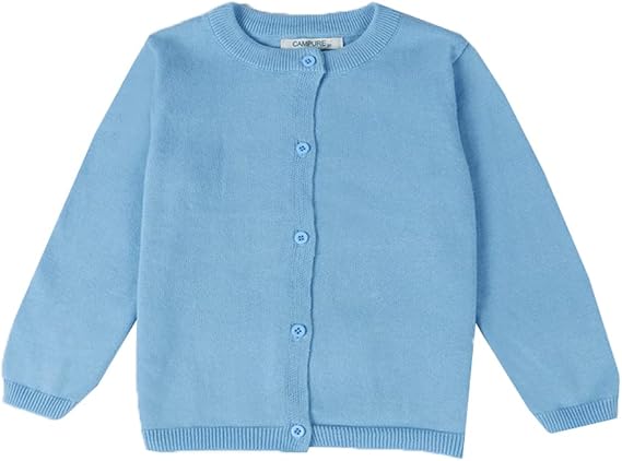 Baby Girls Cotton Cardigans Long Sleeve Crewneck Cardigan Sweater Little Girl Button Sweaters Uniform