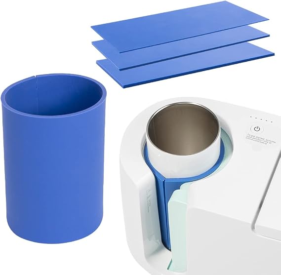 PYD Life 9.8 x 4.7 Inch Silicone Sublimation Mug Tumbler Wrap Blue Insert for Cricut Mug Press Accessories,3 Pieces 3 Thicknesses Suitable for Sublimation Tumblers Cups Mugs Printing