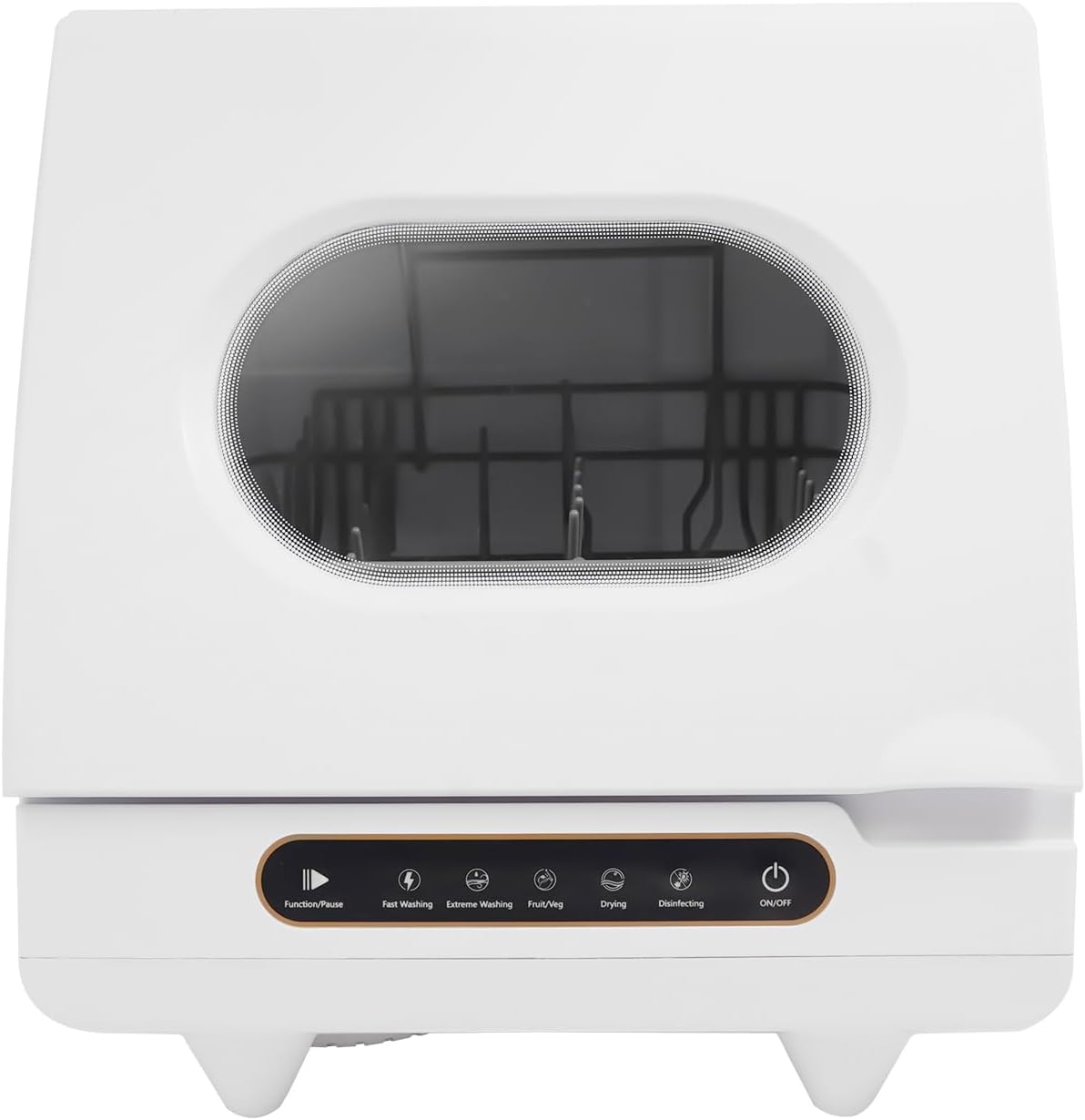 Mini Dishwasher 800 W Worktop Dishwasher with 2 Flushing Modes 5 Functions 45 x 45 x 38 cm 360° Rotating Water Jet Flats [Energy Class A]