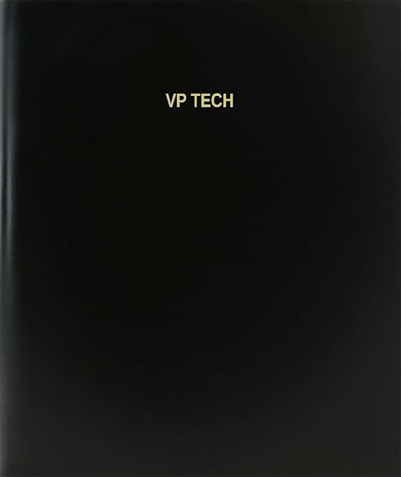 Vp Tech Log Book/Journal/Logbook - 120 Page, 8.5''x11'', Black Hardbound (XLog-120-7CS-A-L-Black(Vp Tech Log Book))