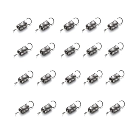 Pack of 20 Stainless Steel Small Double Hook Tension Springs, 304 Stainless Steel Compression Spring 0.3 mm x 3 mm x 10 mm Compression Spring for Secateurs