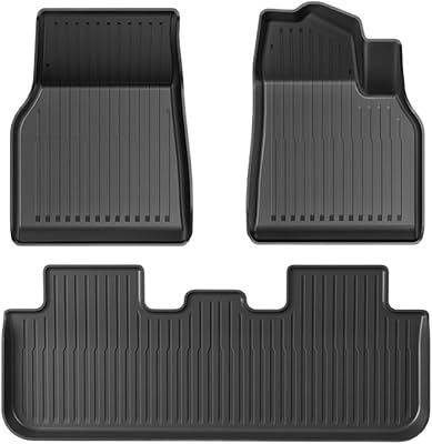 Car Trunk Mat Luggage Mat TPE Waterproof Anti-Slip Set Floor Liner Mat Compatible with Tesla Floor Mat Model Y 2021-2024 Model 3 HighlandOlive Yellow
