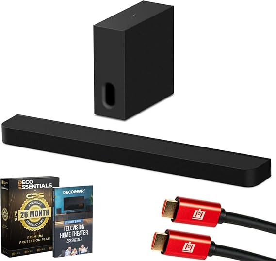 Sony BRAVIA Theater Bar 7 + Sub 7, Dolby Atmos/DTS:X HTAP710 Bundle with 26 Month CPS Protection Pack, 2X HDMI Cable and Deco Gear Home Theater Beginner's Guide