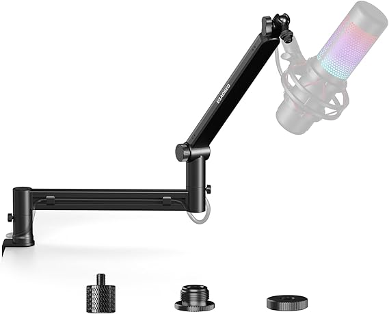Microphone Arm,Aokeo AK-58 Desk Low Profile Mic Boom Arm Stand,Suitable For Blue Yeti,Snowball iCE,HyperX QuadCast,SoloCast,Elgato Wave,Etc