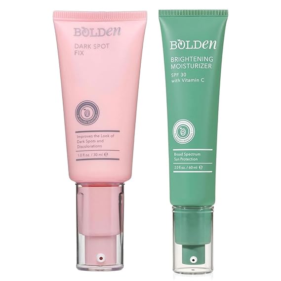 Bolden Dark Spot Corrector & SPF 30 Brightening Face Moisturizer Bundle | Hyperpigmentation Serum & Vitamin C Sunscreen Duo | 1.0 fl oz + 2.0 fl oz