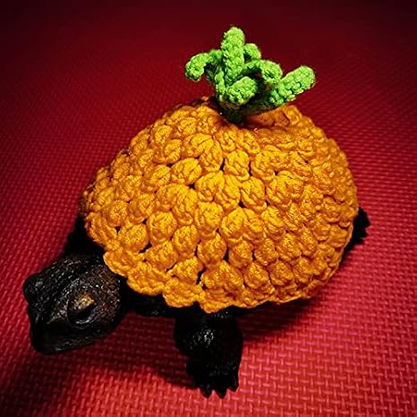 Sweater for Turtle Small Animal Warm Winter Knitted Handmade Sweater Apparel Accessory Halloween Party Cosplay Costume Photo Shoot for Pet Tortoise Turtle (XS,Orange Pineapple)