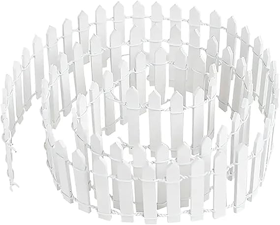 White Miniature Garden Fence Wooden Picket Fence Border Bonsai Fairy Garden Decoration Ornament Decorative Fences Patio, Lawn and Garden, Decoration