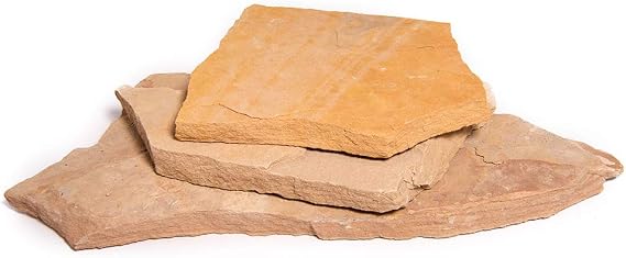 Landscape Patio Flagstone | 500 Pounds | Natural Rock Pathway Stepping Stone Slabs for Gardens, Terrariums, Landscape Design, Driveway Pavers and Walkway Steppers (Arizona Buckskin)
