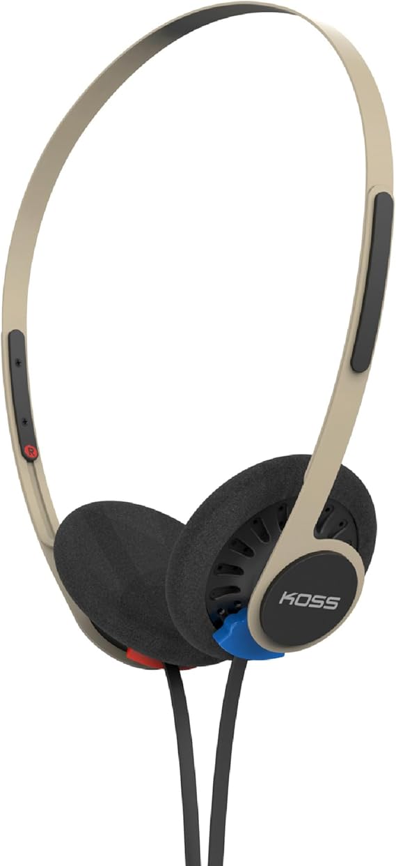KOSS KPH40 Utility On-Ear Headphones Detachable Cord System Ultra Light Design Rhythm Beige S