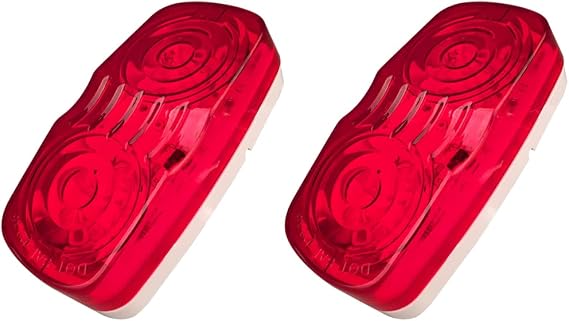Double Bubble Bullseye Led Side Marker Clearance Light 4" Rectangular Rectangle Tiger eye Led Marker Lights 10 Diodes Trailer RV per Truck Clearance Lights Indiors Surface Mount (2 pcs)