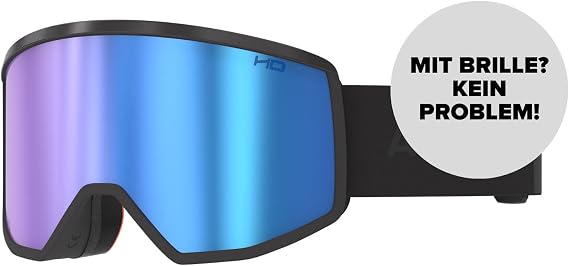Atomic Four HD Ski Goggles - Ski Goggles with Contrasting Colours - High Quality Mirrored Snowboard Goggles - Goggles with Live Fit Frame - Ski Goggles with Large Field of View