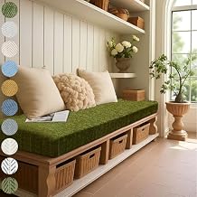Custom Window Seat Cushions, Chenille Vintage Jacquard Fabric Custom Bench Cushions 75D High-Density Foam for Indoor Furniture, Mudroom, Breakfast Nook, Kitchen Dining Room, Non Slip Bottom