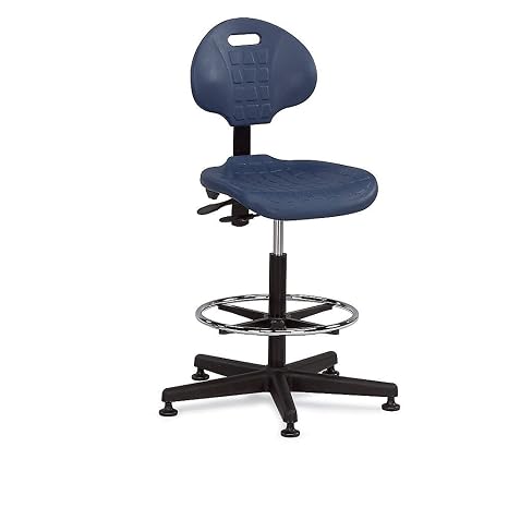 7501 Ergonomic Deluxe Chair, Tilt Back Adjustment, 18" Dia. Adjustable Chrome, Reinforced Plastic Base, 21" to 31" Height Adjustment, Black