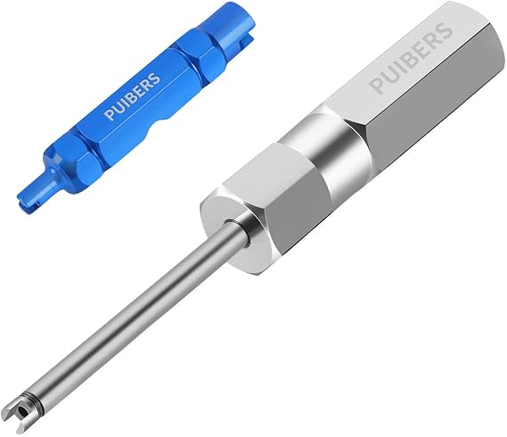 2-Pcs Valve Core Removal Tool Kit,Presta Valve Core and Stainless Steel Schrader Valves Removal Tool for Car,Bike,Motorcycle,Truck Maintenance