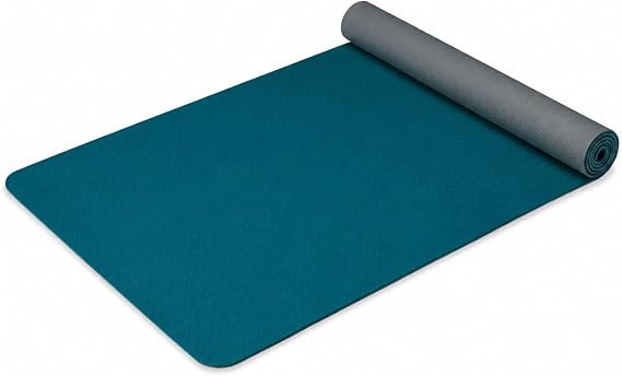 Gaiam Performance TPE Yoga Mat, 6mm Non-Slip | Dual-Texture Non-Slip Surface | Eco-Friendly TPE | Sweat-Resistant | Hot Yoga | Yoga, Pilates & Floor Workouts | 68"x24"