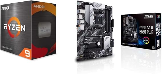 AMD Ryzen 9 5900X 12-core, 24-Thread Unlocked Desktop Processor & ASUS Prime B550-PLUS AMD AM4 Zen 3 Ryzen 5000 & 3rd Gen Ryzen ATX Motherboard
