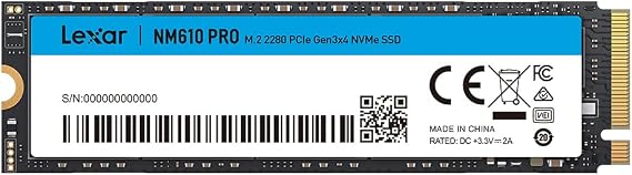 Lexar Disque SSD NM610 Pro 500Go - NVMe M.2 Type 2280