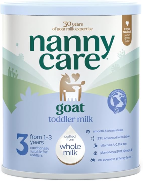 Nannycare Goat Based Toddler Milk – Stage 3 (From 1-3 Years) | Baby Powder from Whole Goat Milk | Nutritionally Complete Formula for Combination or Bottle Feeding – 800g (Single Tin)