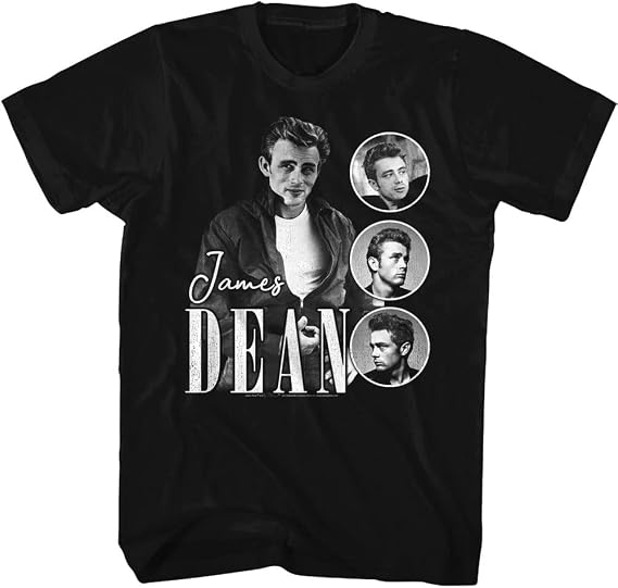 James Dean Actor Black & White Profile Images Adult Short Sleeve T Shirts Vintage Style Graphic Tees