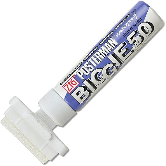 Zig 50mm Posterman Biggie Tip Marker, White