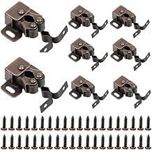 10Pcs Cabinet Latch Double Roller Catch, Cabinet Door Latch and Catch Hardware with Screws, Heavy Duty Roller Catch Cabinet Latches for Kitchen Cabinet Closet Doors