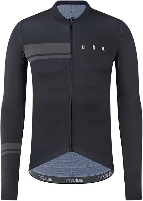 UKE Men's Cycling Jersey Spring Summer Road Cycling Short Sleevee Cycling Top High Elasticity Breathability Comfort-01Black