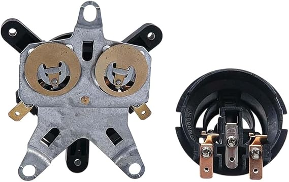 Electric Kettle Thermostat Base Switch Connector Replacement Kit with Dual Temperature Control Plates, Upper and Lower Seat Core for Restoring Heating Performance, Black