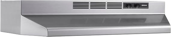 Broan-NuTone 4124SF 24-Inch Fingerprint Resistant Ductless Under-Cabinet Range Hood, 24", Stainless Finish with PrintGuard
