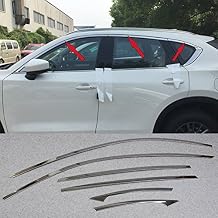 Beautost Fit for Mazda 2017 2018 2019 2020 2021 2022 2023 2024 2025 CX-5 CX5 Upper Windows Frame Sill Molding Cover Trims Steel -6PCS Whole Set
