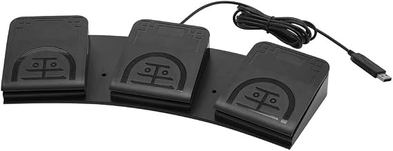 iKKEGOL Upgraded USB Triple Foot Pedal Switch Control 3 Three Key Footswitch Program Customized Computer Keyboard Mouse Game Action HID