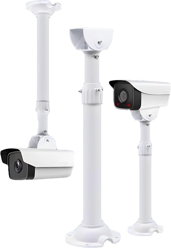 Security Camera Mount Bracket, Telescopic Adjustable Bullet Camera Mount Universal Camera Ceiling Mounting Bracket for CCTV Security Camera/IP Camera, I Type (Length 15.7-31.5inch)