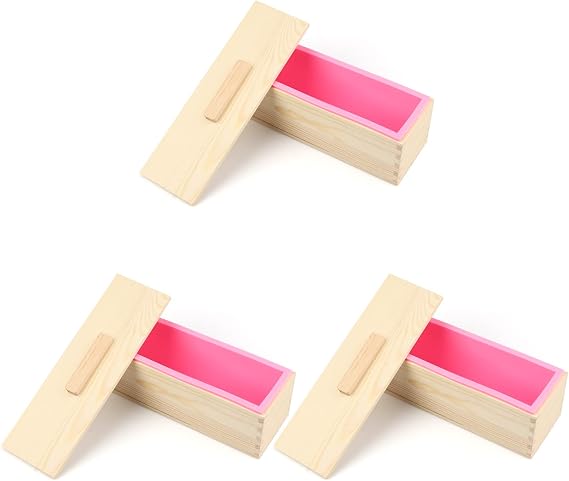 3 Packs 42 oz Soap Loaf moldses, Soap moldses for Soap Making | Set of 3 Soap Bar moldses with Wooden Boxes Can Be Used for Homemade Soap Produce, Soap Making, Ideal Size and Large Capacity