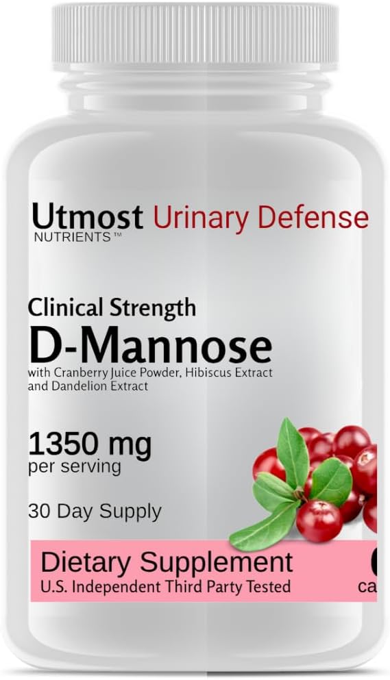 Urinary Defense D-Mannose Supplement - Urinary Health for Women - Optimized Clinical Strength Formula Cleanses, Flushes and Rebuilds the Urinary System