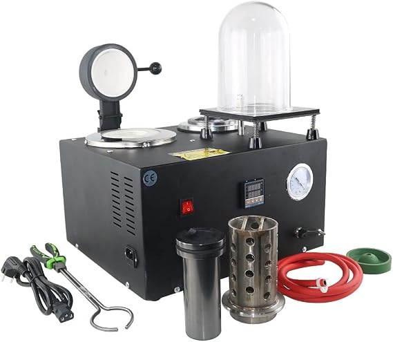 Vacuum Casting & Melting Machine, 6.6 LBS Jewelry Casting Kit with Furnace 2102°F, Lost Wax Casting for Gold Silver Copper Brass Precious Metal Melting, Ingot Making