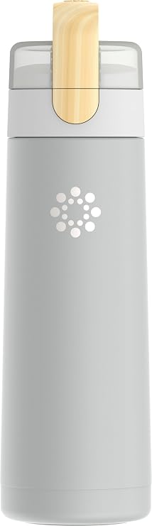 Lifefactory 20oz Stainless Steel Hydration Bottle with Straw Cap - Stone Gray