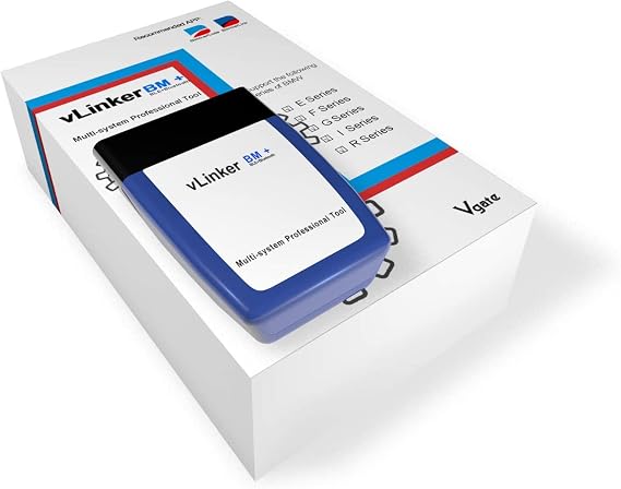Vgate vLinker BM Plus Bluetooth BLE OBD2 Scanner for BMW/Mini, Works with iPhone & Android Unlock Car Hidden Features in BimmerCode, OBD II Diagnostic Tool