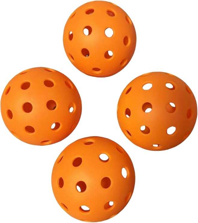 4-Pack Orange X-40 Pickleball Balls 74mm Diameter 40 Holes Outdoor Pickleball Ball