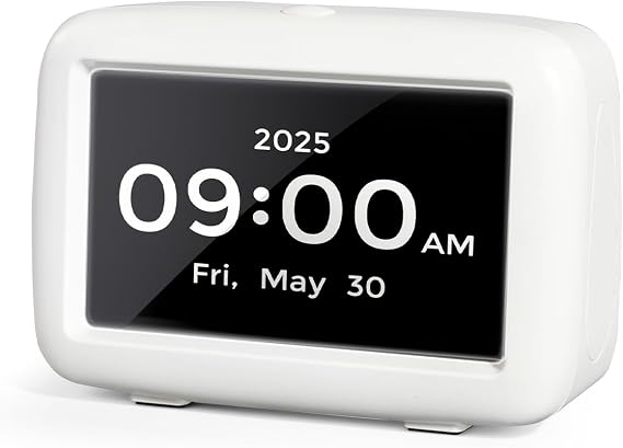 PILSAMAS Talking Clock for Seniors, 8 Medication Pill Reminders Alarms