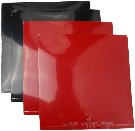 4Pcs Table Tennis Rubber Glue,Glue Whole Sheet Thickness About 2.2mm,Table Tennis Rubber Hard Sponge 2.2mm,2Red and 2Black