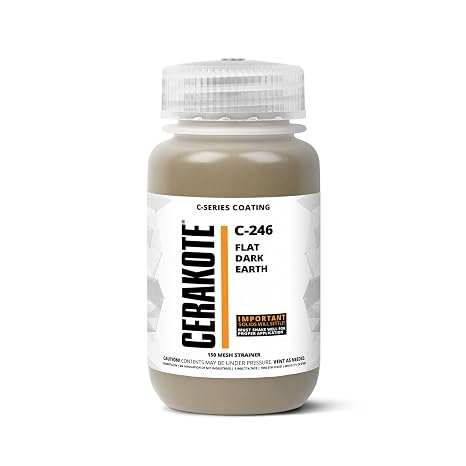 CERAKOTE (AIR Cure) C-Series Flat Dark Earth (128oz) |C-246G|-Our Ceramic Technology Combines Performance with Color on All- Metals, Polymers + More