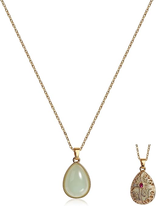 14K Gold Plated Jade Necklace for Women- Teardrop Green Jade Pendant Necklace, Meaningful Jade Jewelry Green Stone Necklace for Gift