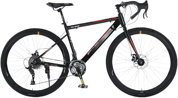 Bicycle, Beginner Road Bike, Aero Road 700c, Dual Control Lever, Disc Brake, High Carbon Steel Frame, Aluminum Frame, For Commuting to Work or School, Suitable Height 61.0 - 72.8 inches 155
