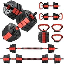 Garvee Adjustable Dumbbell Set, 44/66/88Lbs Free Weight Set with Connector, 4 in 1 Gym Set Used as Kettlebell, Dumbbell, Push up Stand, Weight Plate, Home Gym Weight Dumbbells Set, Fitness Exercises