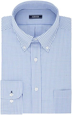 IZOD Mens Regular Fit Stretch Check Buttondown Collar Dress Shirt